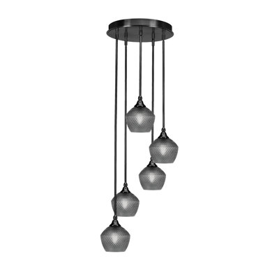 Luminaire suspendu grappe 5 lumières Kieisha Empire