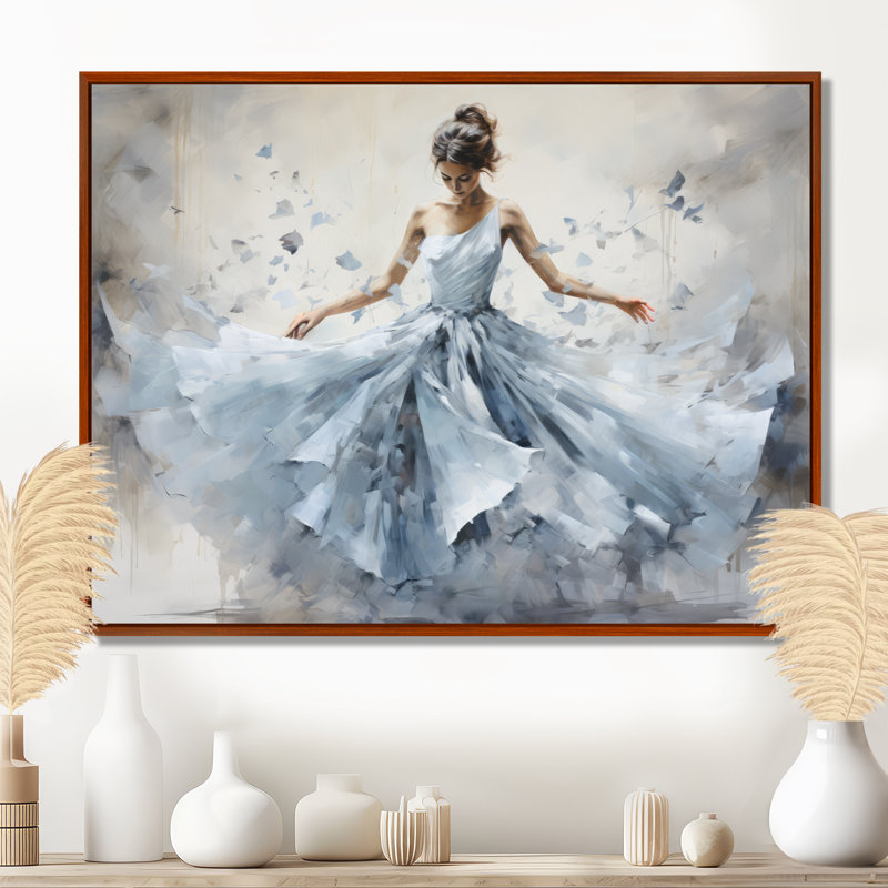 Blue Ballet Dance I - Ballet, impressions encadrées, H 30 po x l 40 po x P 1,5 po, Cadre flottant brun
