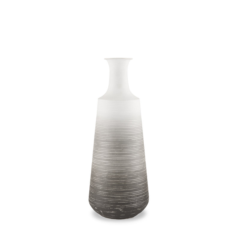 Nastashia White W/ Grey Small Vase, 19.88" H x 7.87" W x 7.87" D
