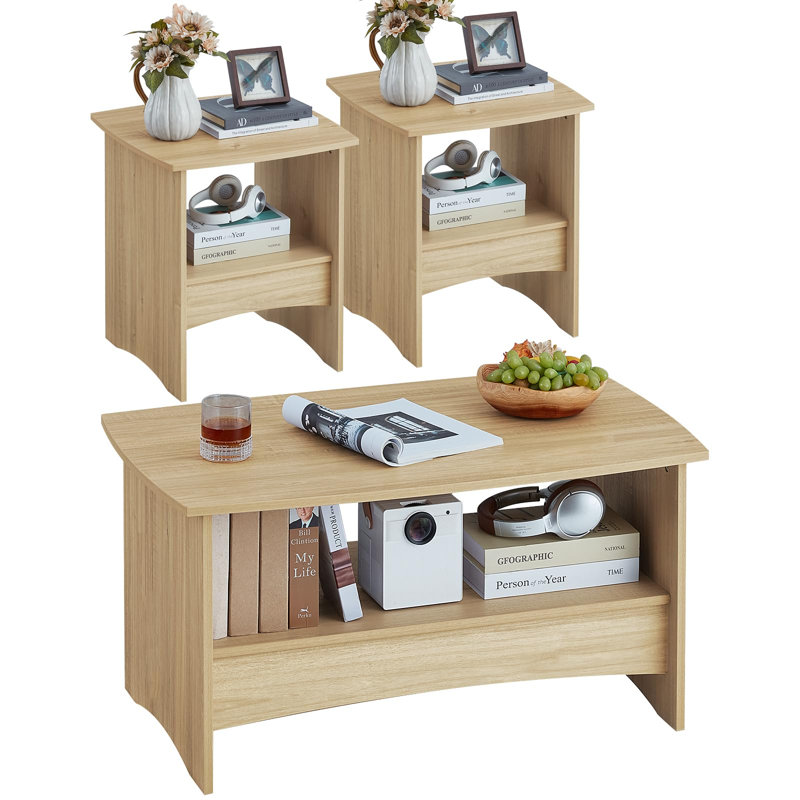 Ensemble de 3 tables basses et tables de bout Farmhouse, Oak