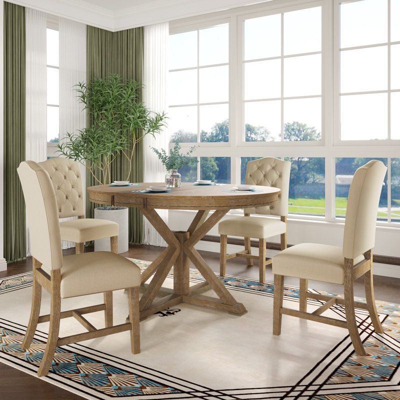 Boothville Extendable Dining Set, Natural Wood Wash