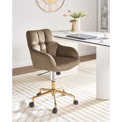 17 Stories Tasheona Velvet Office Chair