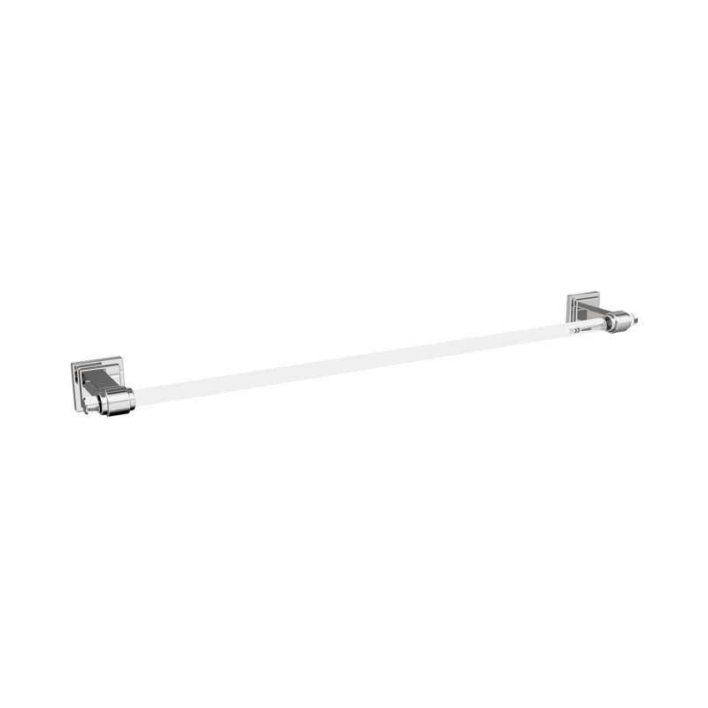 Barre à serviettes murale Glacio, Clair / Chrome, H 0,63 po x L 26,25 po x P 3,06 po