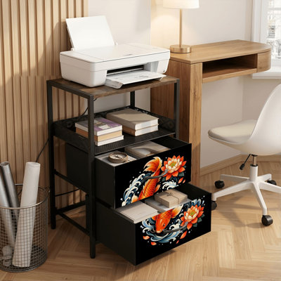 Table de chevet 2 tiroirs avec station de charge, table de chevet avec ports USB et prises USB