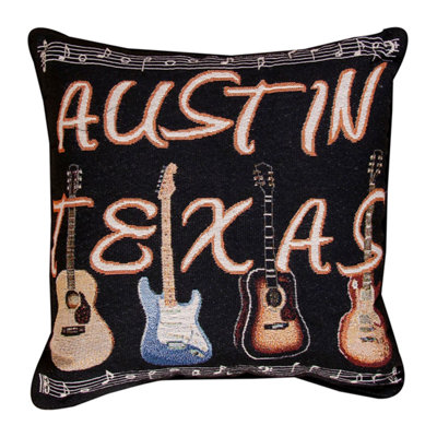 Austin Guitars Throw Pillow 17" x 17"