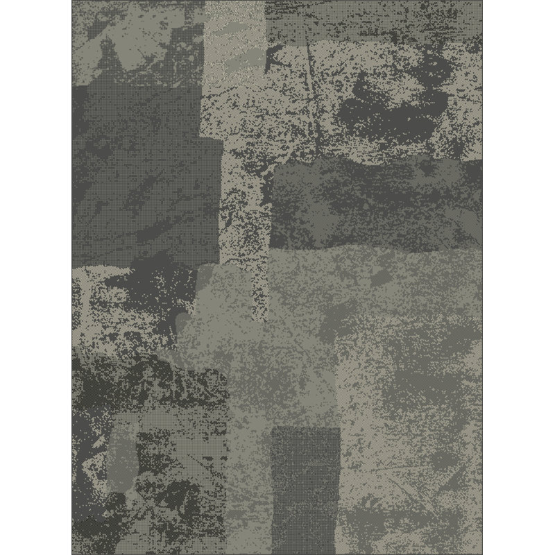 Tapis gris / noir touffeté Griego, Rectangle 5 pi 2 po x 7 pi 5 po