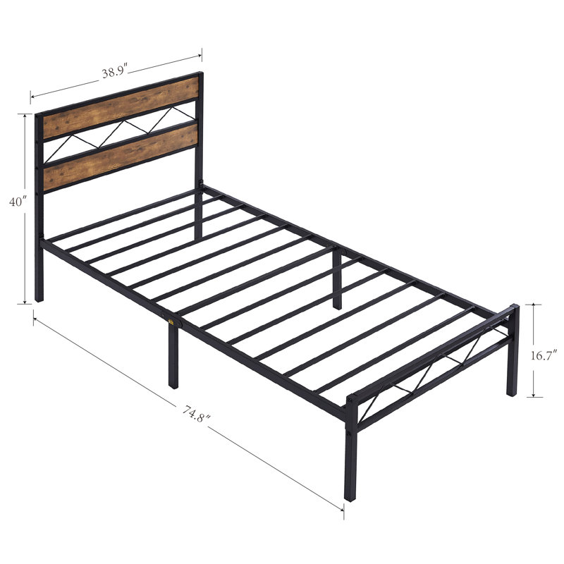 Vallette Steel Piece Bedroom Set, Brown, Twin
