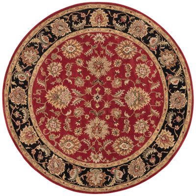 Tapis rouge / or / brun clair en laine touffeté à la main Barrios