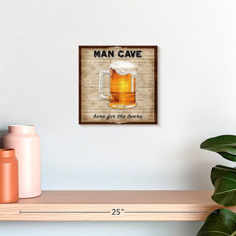 Kema Man Cave Beer Wall Sign, 10" H x 10" W