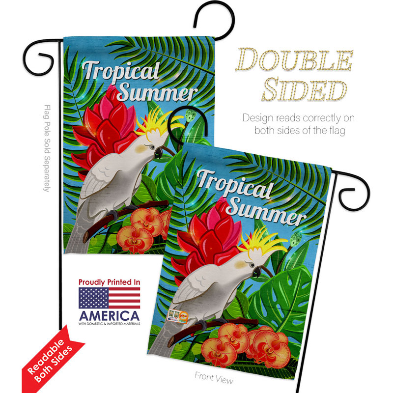 Drapeau de jardin tropical cacatoès