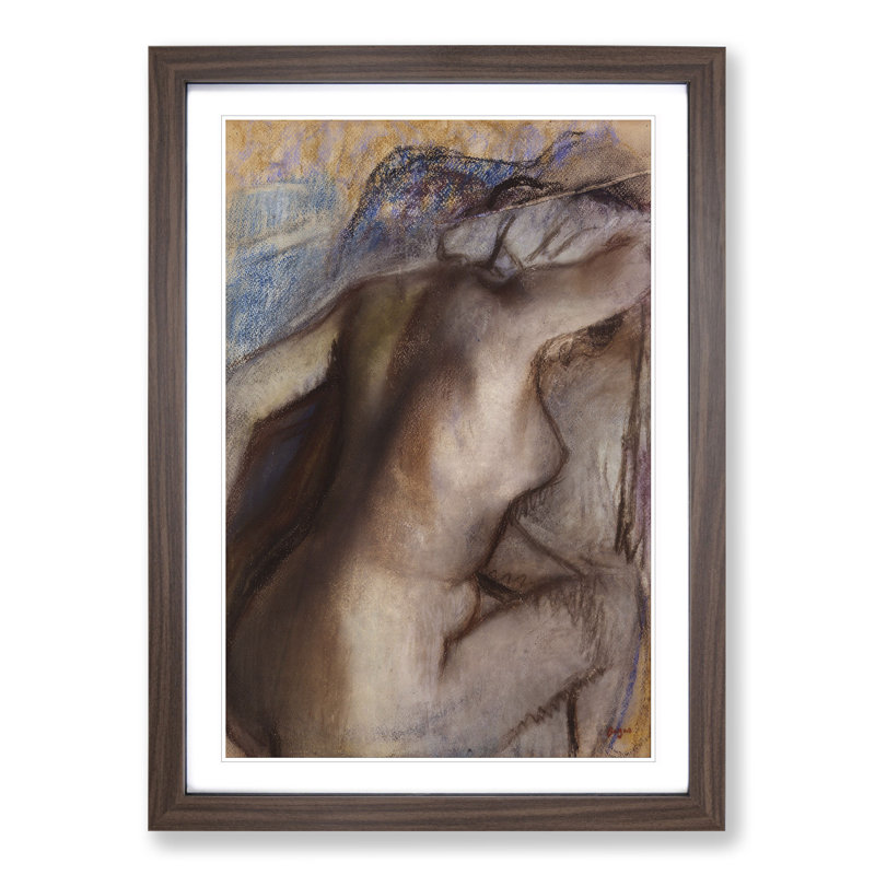 After the Bath by Edgar Degas - Picture Frame Painting, 36cm H x 27cm W x 2cm D, Walnut Framed