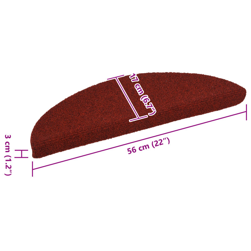Non-Slip Stair Tread, Semi-Circle 17cm x 56cm