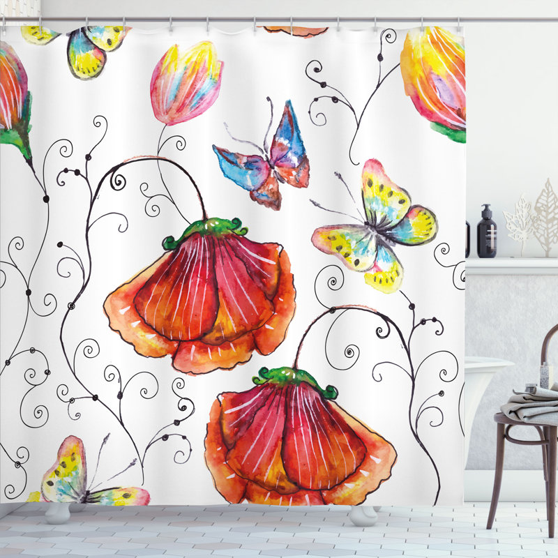 Shower Curtain with Hooks Included, 84"H x 69"W