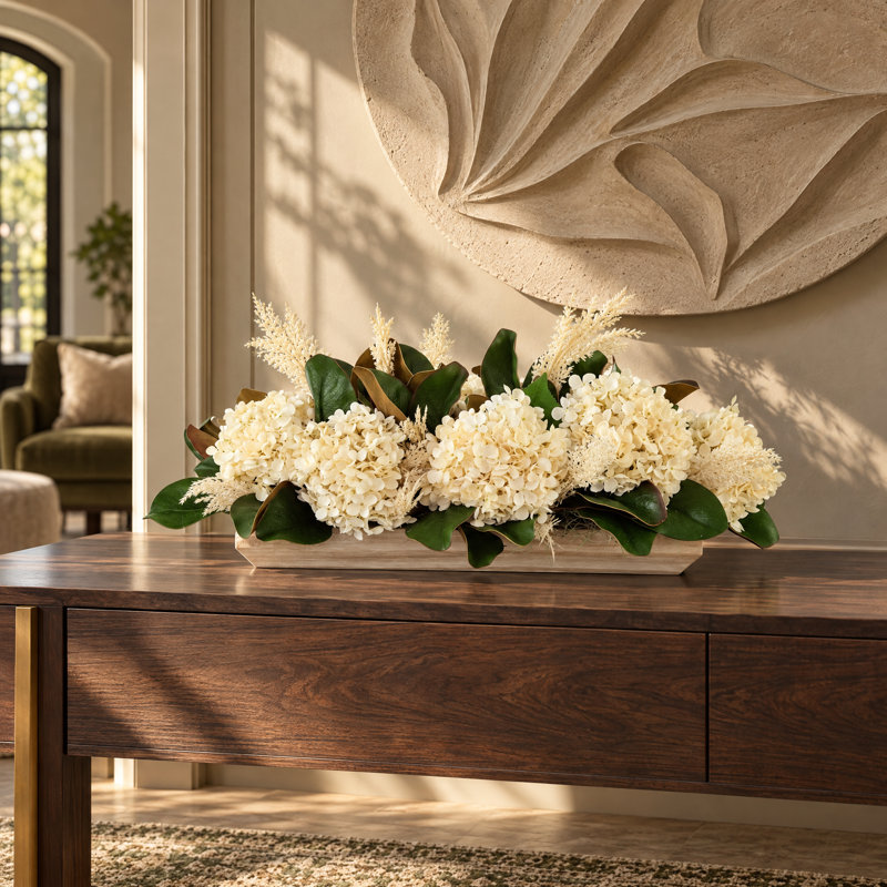 Polysilk Arrangement, Crème, H 14 po x l 32 po