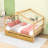 Full Size Wood House-Shaped Bed With Sky Roof And Storage Drawers-999061105