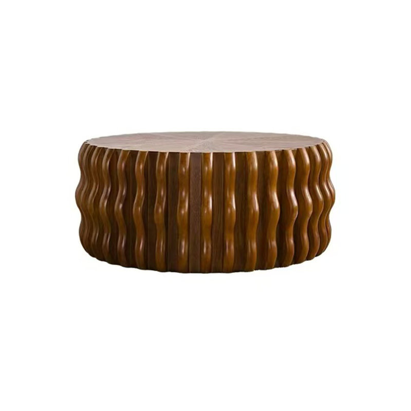 31.50" Ribbed Wave Round Coffee Table