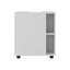 Armoire lavabo sur pied blanche à 1 porte avec 5 compartiments ouverts-2081804220
