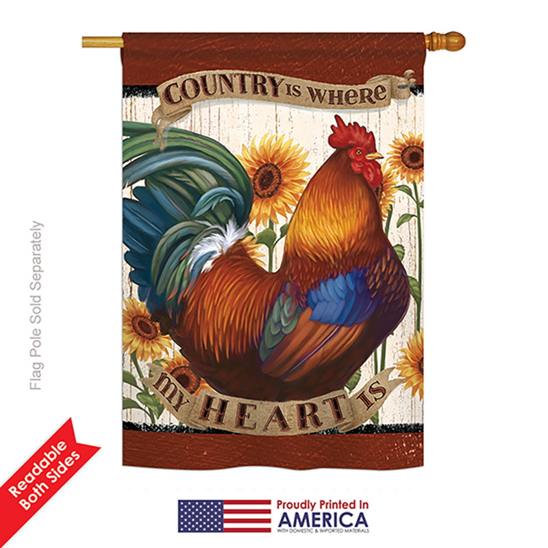 Drapeau de maison 40 po x 28 po Oelle Country My Heart