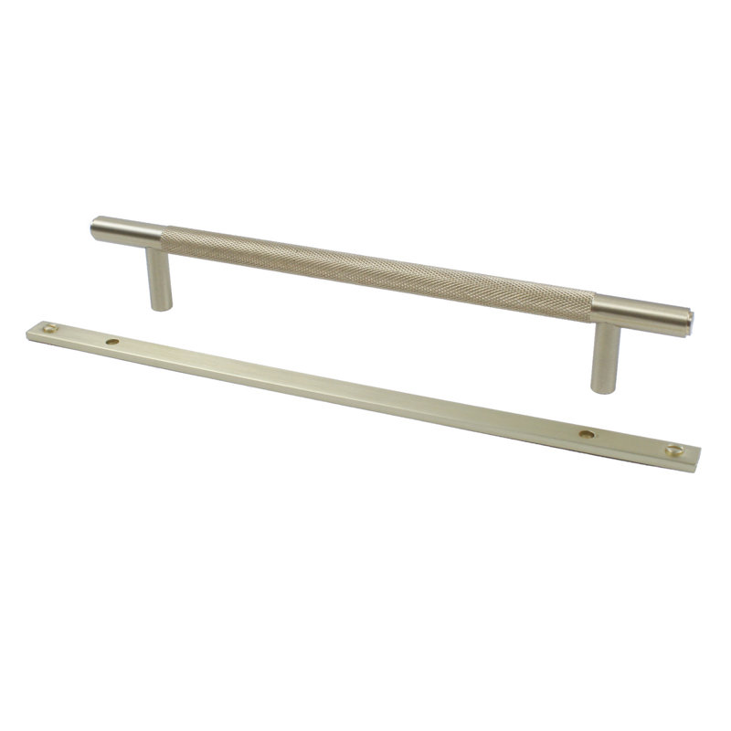 Diamond Knurling Centre to Centre Bar Pull, Satin Brass, 6.3125"