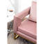 Élégante chaise d'appoint rembourrée en rose avec des carrés découpés et une structure en métal rose-417623568