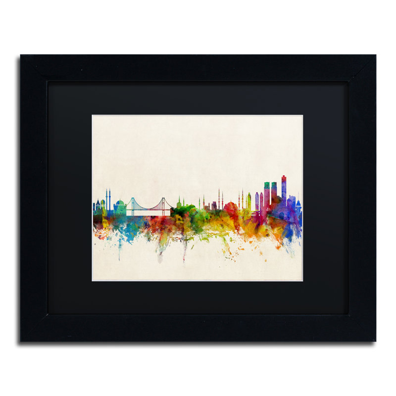 « istanbul turquie horizon », impression encadrée, H 11 po x l 14 po x P 0,5 po, Blanc