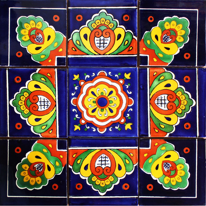 TalaMex Almenar Mexican Tile Set Backsplash Mural