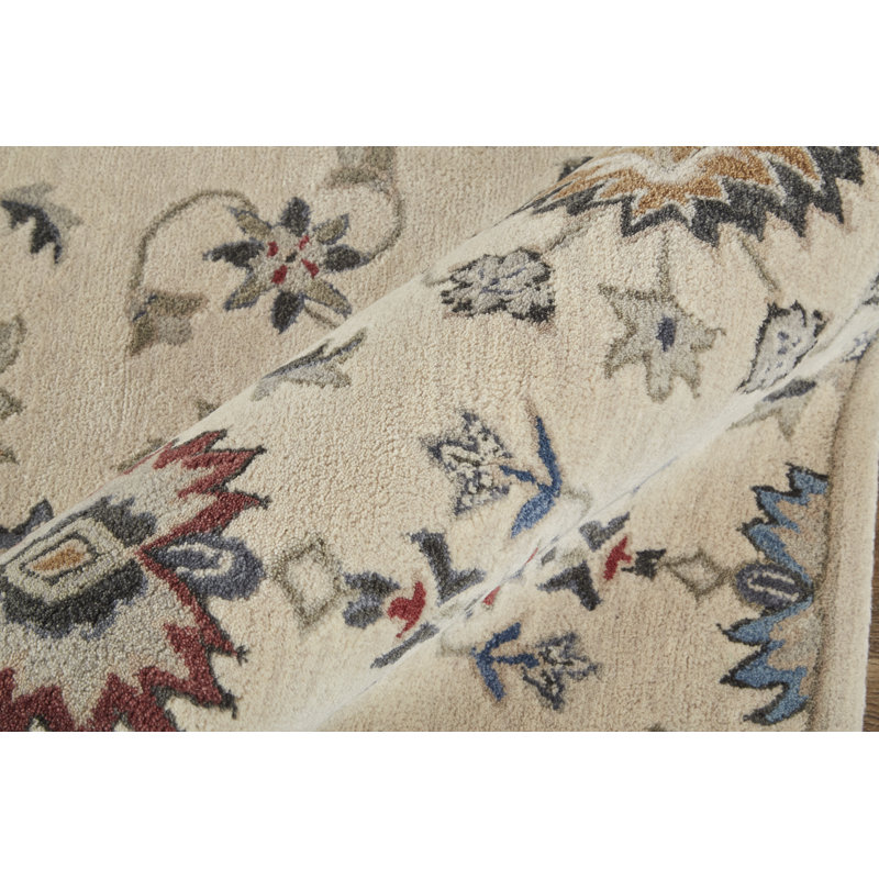 Azalea Wool Floral Area Rug, Rectangle 4' x 6'