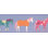 Chevaux décorés d'étoiles et de fleurs, bordure murale iris