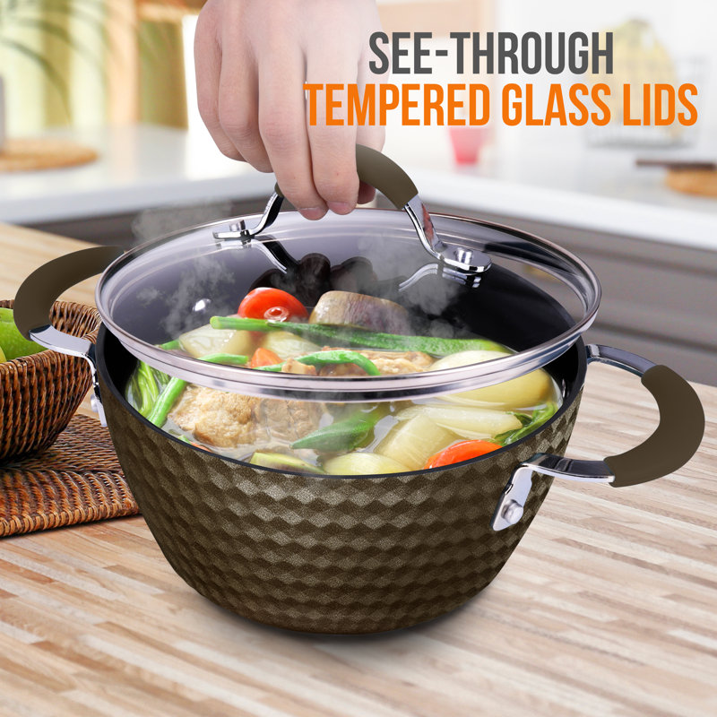NutriChef 3.6 Quarts Non-Stick Aluminum Soup Pot
