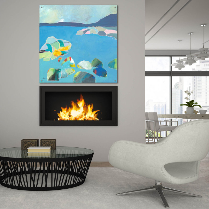 «Sand Harbor Lake Tahoe 4» par Jan Weiss, art mural en verre acrylique, H 36 po x l 36 po x P 0,2 po