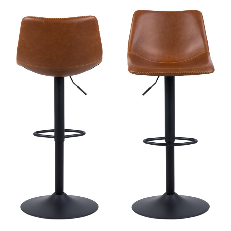 Satya Upholstered Counter Stool with Metal Frame, Brown