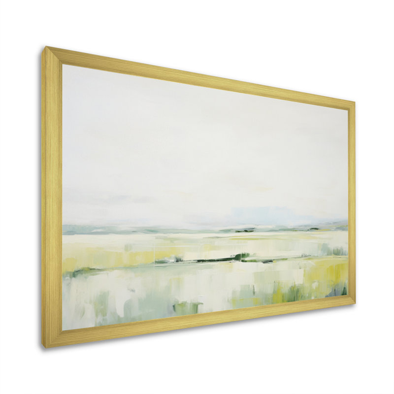«Meadow Minimalist Pastoral I», reproduction sur toile, H 34 po x l 44 po x P 1,5 po, Encadrement doré