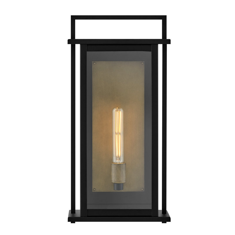 Langston Two-Tone Wall Mount Aluminum Outdoor Lantern, 22.3" H x 10.8"W x 6" D