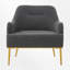 Chaise d'appoint rembourrée avec pieds en métal doré-1673311390