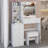 37" Middle Size Left Bedside Cabinet Vanity Table + Cushioned Stool, Large Sliding, Touch Control, Tri-Color Switching, Brightness Adjust Led Mirror, High Capacity Storage, Suitable For Middle Space-2055517192
