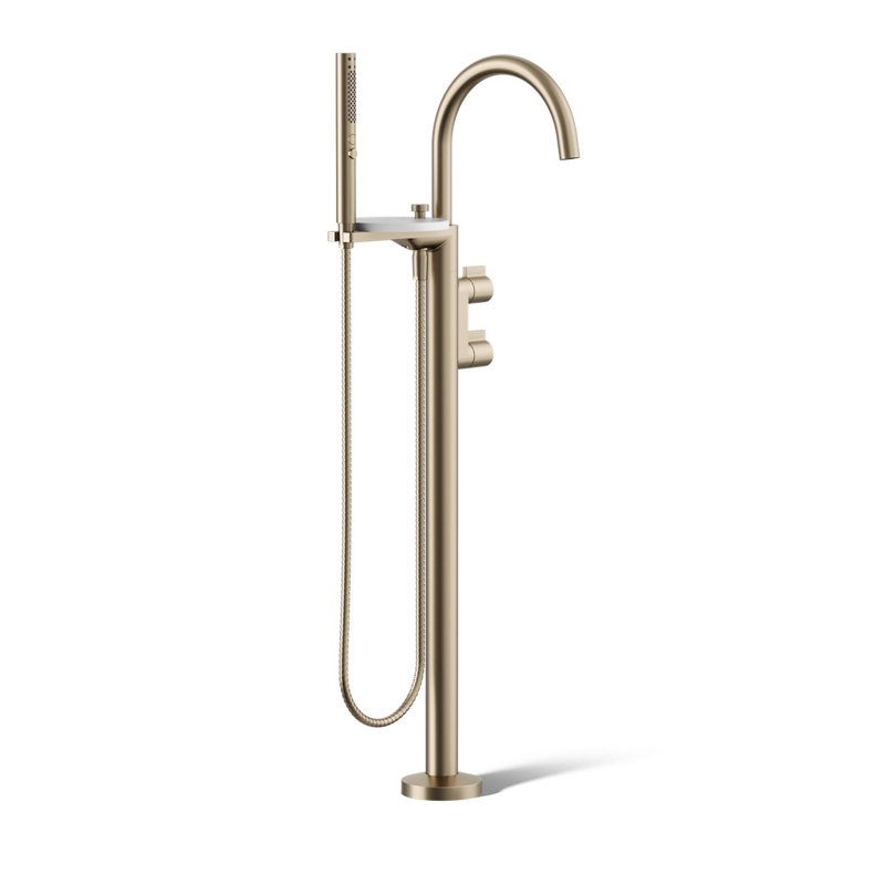 Components Floor-Mount Bath Filler Trim, Bronze, Knob Handle