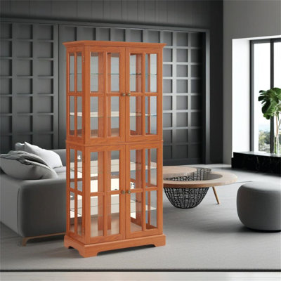 Vitrine à quatre niveaux avec porte vitrée