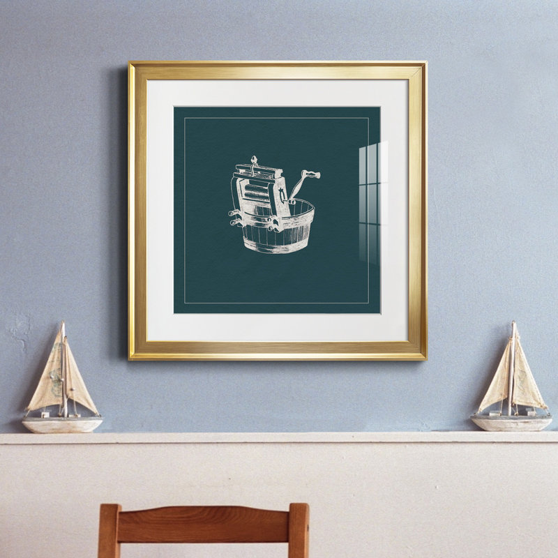 " Laundry Tips I ", 17.5" H x 17.5" W x 1.5" D, Gold Framed Paper