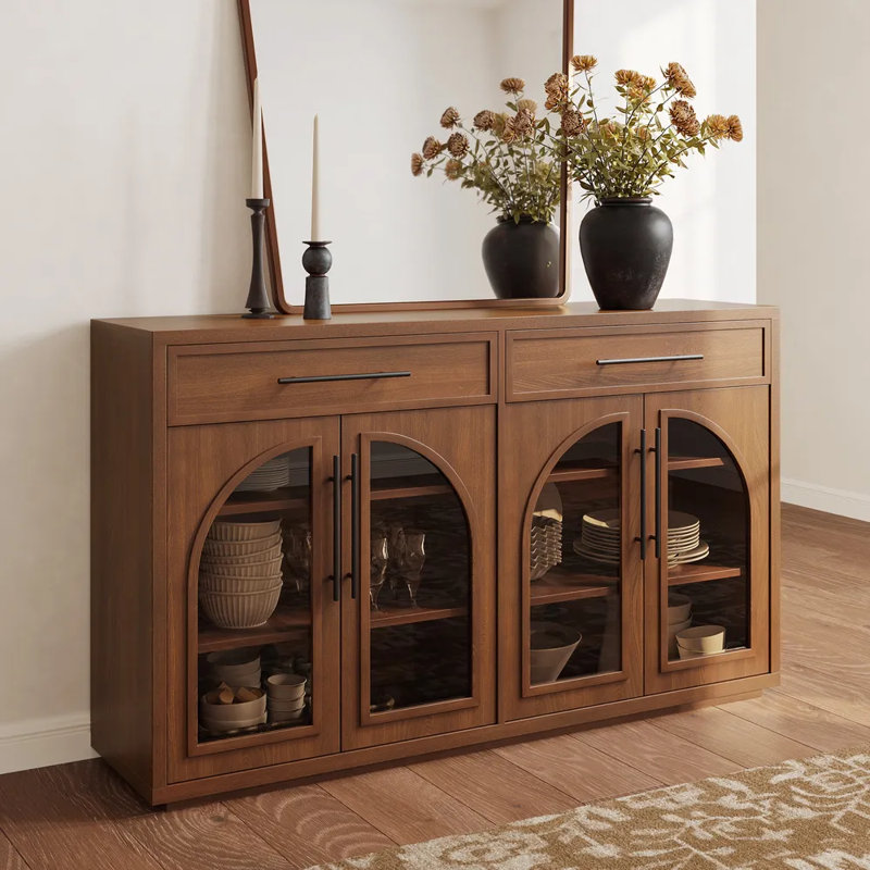 Solid Wood Sideboard Cabinet TV Console Latte Pine Wood