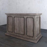 62.2" Grey Rectangular Solid Wood Reception Desk