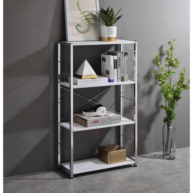 Modern Design Bookshelf with Sturdy Metal Frame