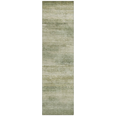 Machine Washable Indoor/Outdoor Xhevrie Aloe Rug