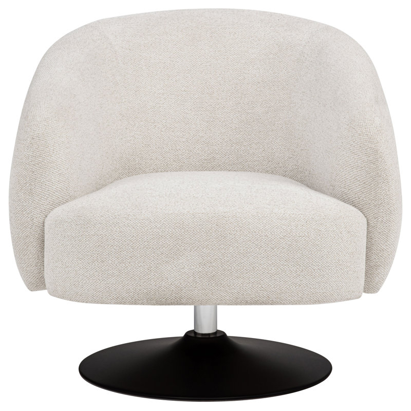 Lily-Ann Upholstered Barrel Back Swivel Club Chair Beige