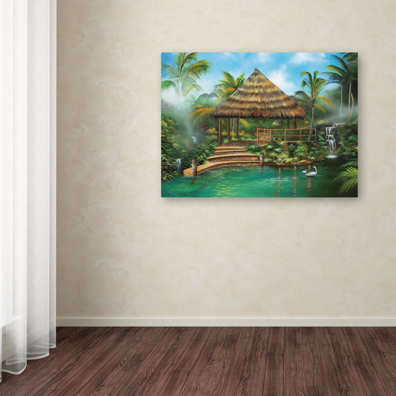 « tropical paradise », reproduction d’impression sur toile tendue, H 14 po x l 19 po