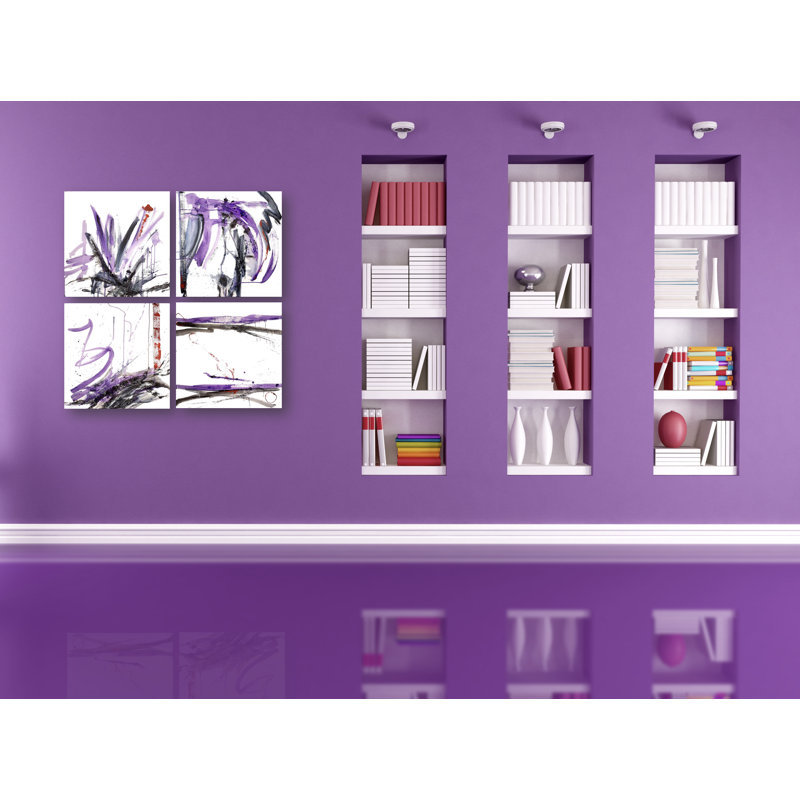 «Purple Black Set» par John Beard - reproduction d'art sur toile, H 40 po x l 40 po x P 1,5 po, Unframed