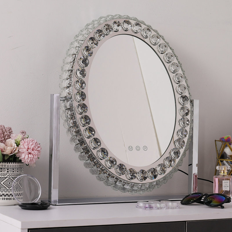Preas Glass Round Floor Mirror