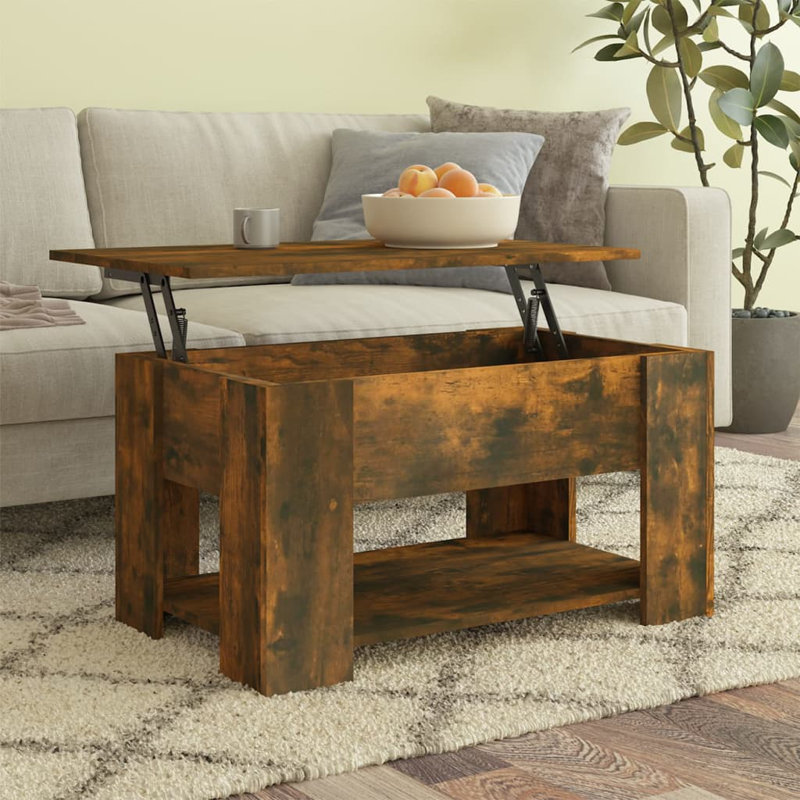 Andrewjames Manufactured Wood Frame Single Coffee Table with Storage, 16.1" H x 31.1" W x 19.3" D, Gloss White