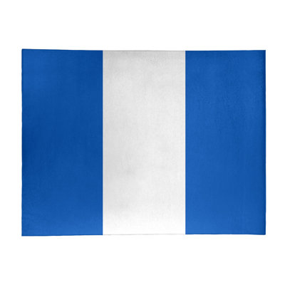 Tapis bleu/blanc rayé