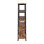 Bibliothèque à 4 tablettes en bois flotté et noir, rustique pour bureau, bibliothèque de bureau noire à cadre en métal, charme, 4 tablettes-115740861-115740860