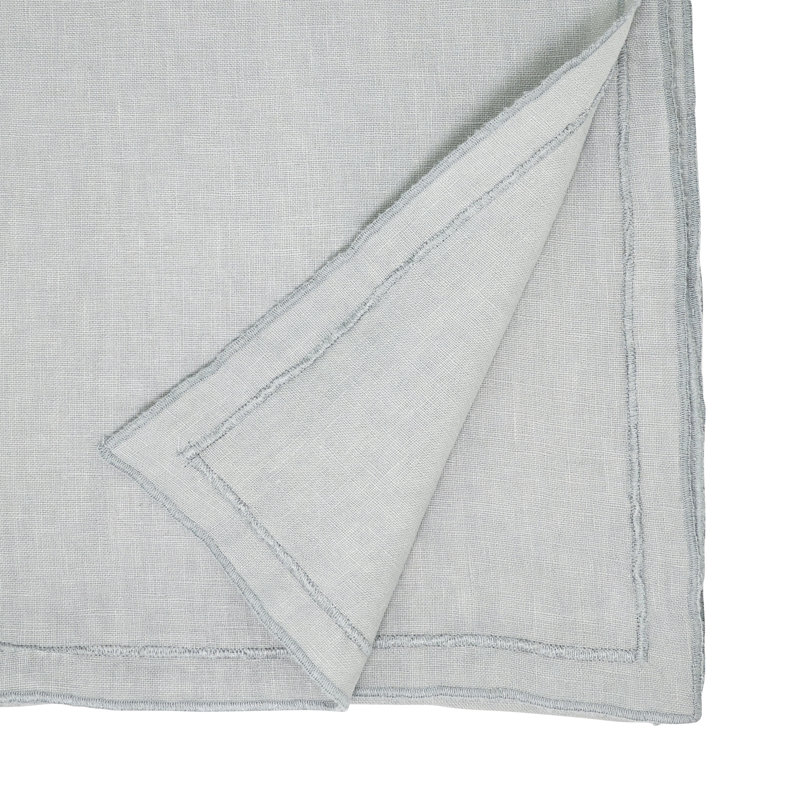 Aneta Stonewashed Overlock Edge Table Runner, Blue